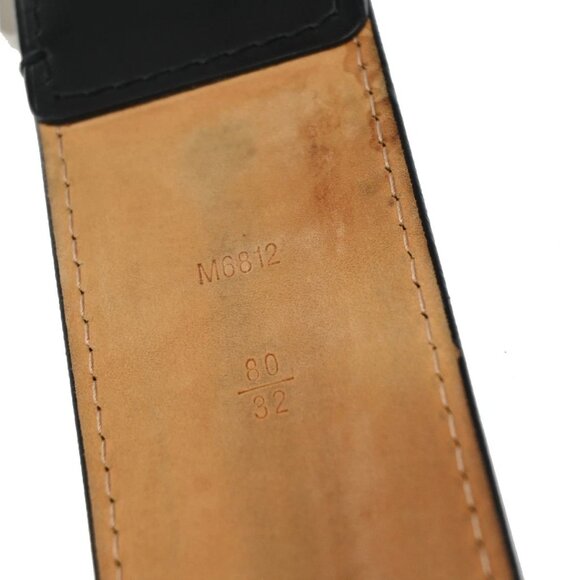 LOUIS VUITTON Logo Ceinture Jeans Belt Leather Black Silver Spain M6812 64KB381 - Picture 10 of 14